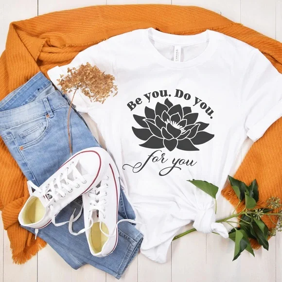 Be You Do You Lotus Crew Neck Short Sleeve Tee Shirt. - Picture 2 of 4
